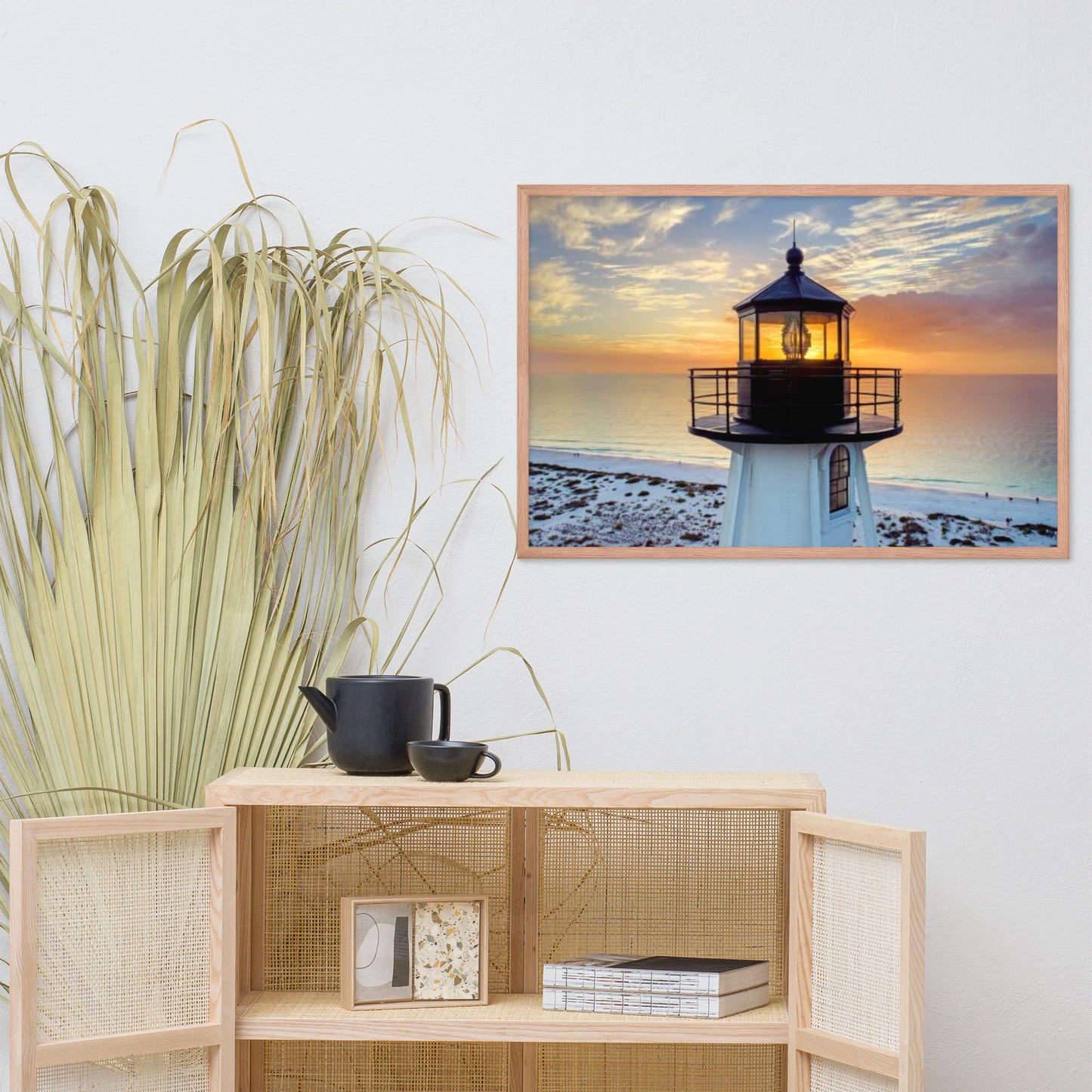 St Mark Lighthouse at Sunset Coastal Architectural Photograph Framed Wall Art Print