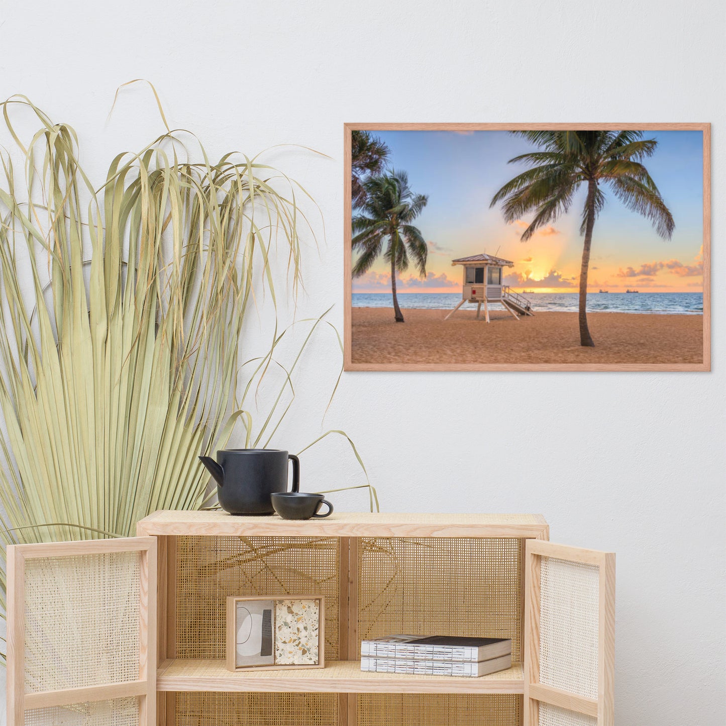 Sunrise Sentinel Coastal Beach Landscape Photograph Framed Wall Art Print