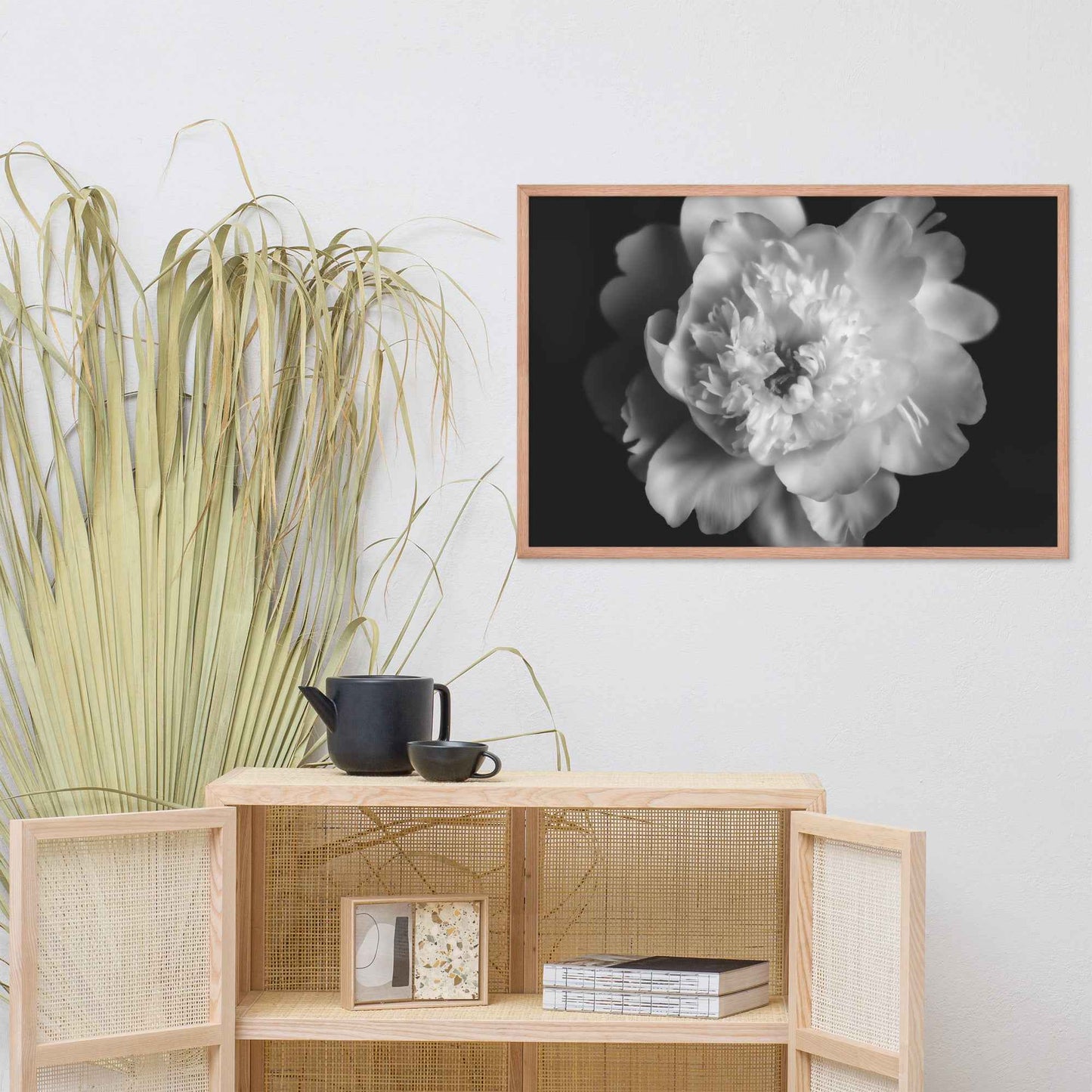 Lingering Fragrance Floral Photorealistic Digital Artwork Peonies Print Framed Wall Art