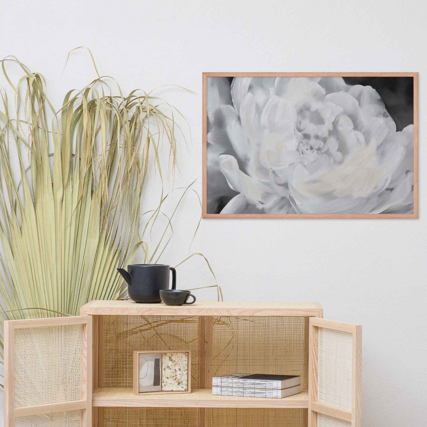 Shadowed Grace Digital Artwork Peony Oil Painting Framed Wall Art Print