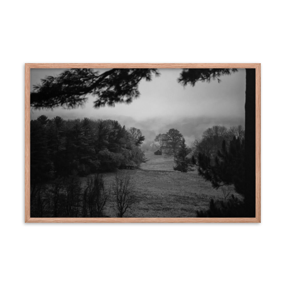 Mist of Valley Forge in Black and White Framed Photo Paper Wall Art Prints