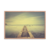 Moody Ocean and Sky Wooden Pier With Intrigued Trance Effects Framed Wall Art Prints