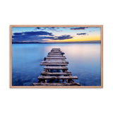 Old Weathered Lake Pier at Sunset Framed Wall Art Print