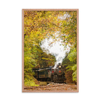 Steam Train with Autumn Foliage Rural Landscape Framed Photo Paper Wall Art Prints