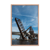 Train Drawbridge Jacksonville 3 Color Urban Landscape Framed Wall Art Print