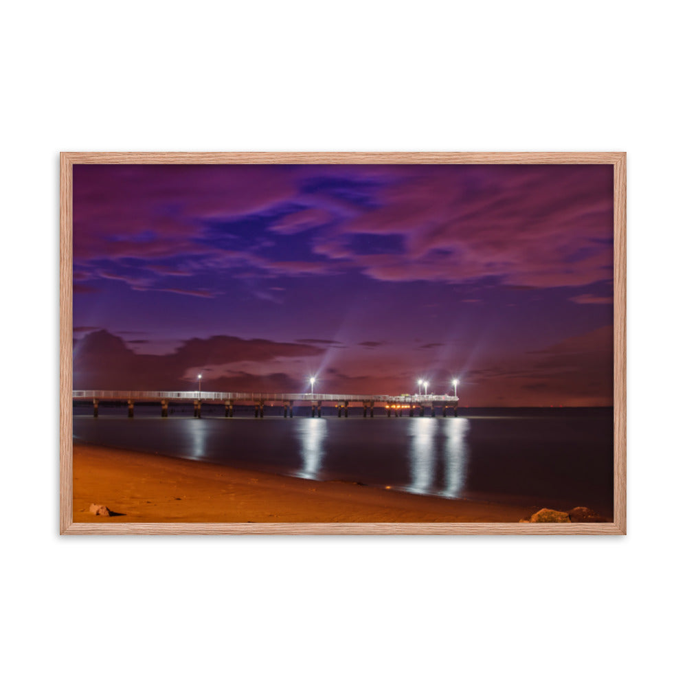 The Pier At Woodland Beach Urban Landscape Photo Framed Wall Art Print