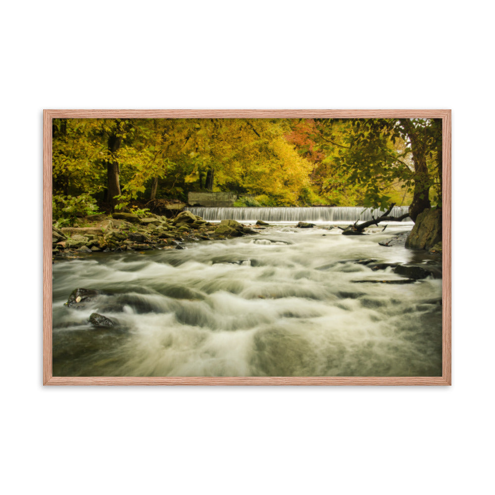 Waterfalls in the Autumn Foliage Landscape Framed Photo Paper Wall Art Prints