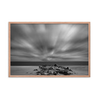 Windy Beach Black & White Landscape Framed Photo Paper Wall Art Prints