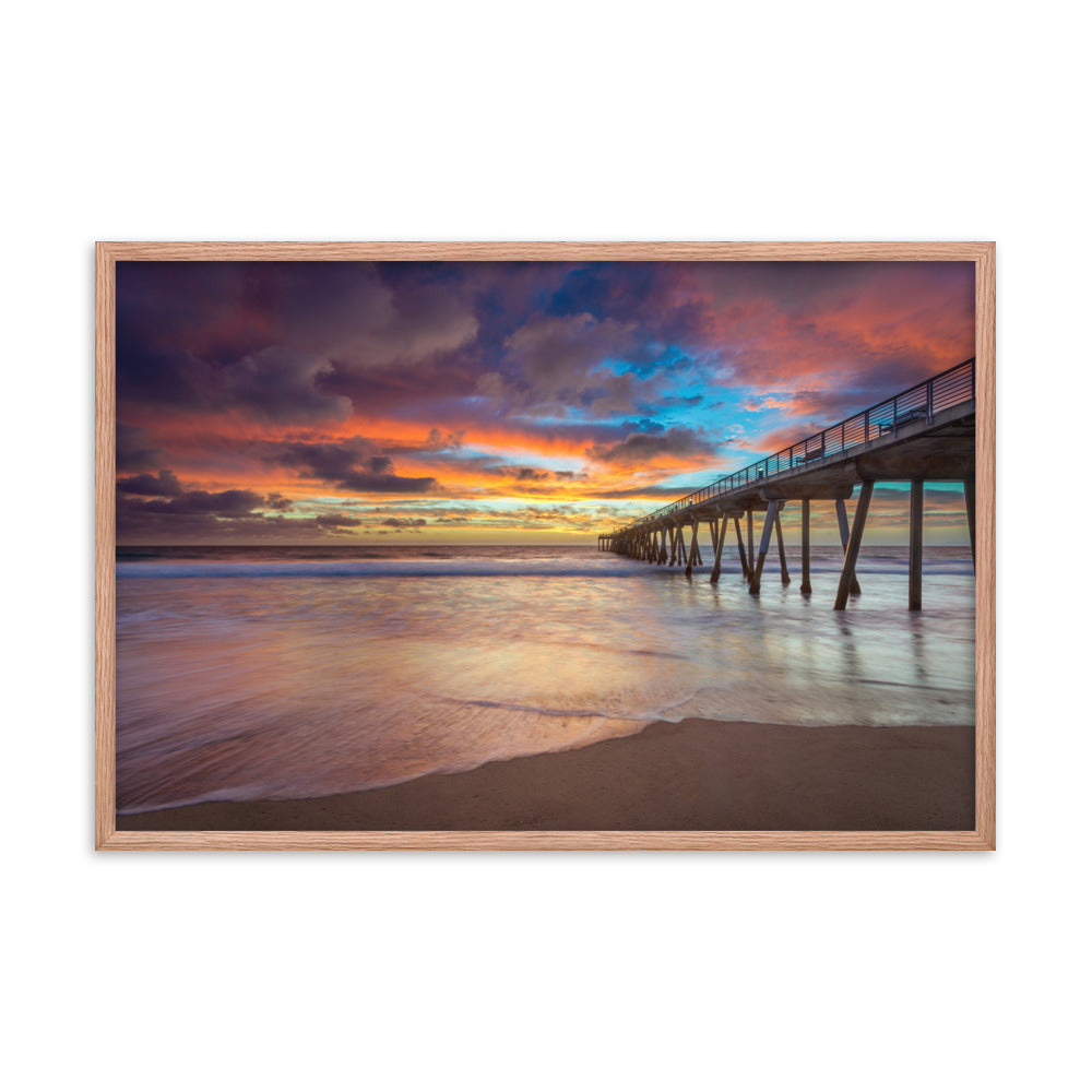 Dreamy Pier at Sunset Framed Wall Art Print