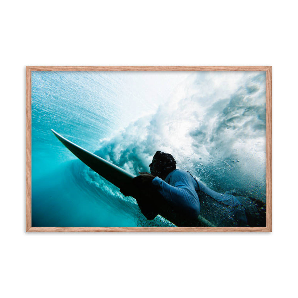 Beneath the Break 2 Coastal Lifestyle Abstract Nature Photograph Framed Wall Art Print