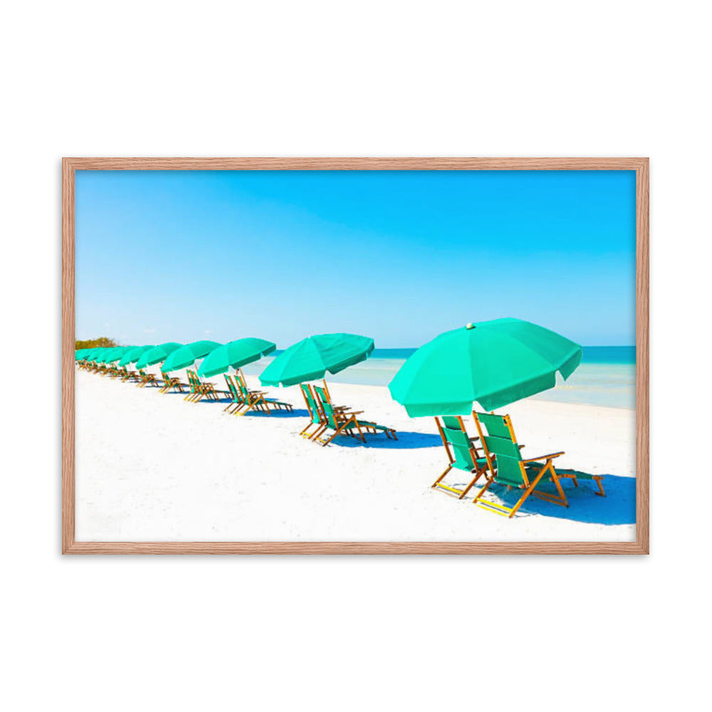 Lazy Days Coastal Beach Landscape Photograph Framed Wall Art Print