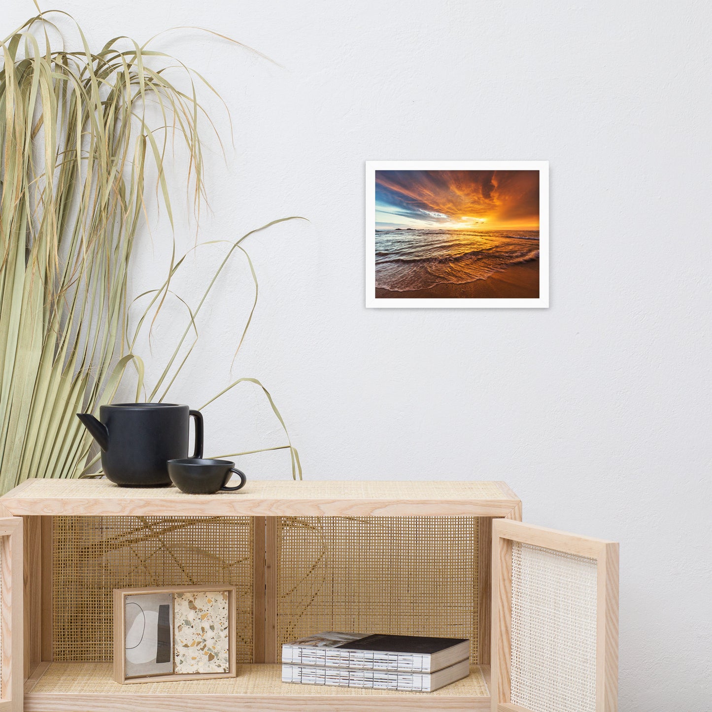 Tranquil Seascape Beach / Coastal Landscape Photograph Framed Wall Art Print