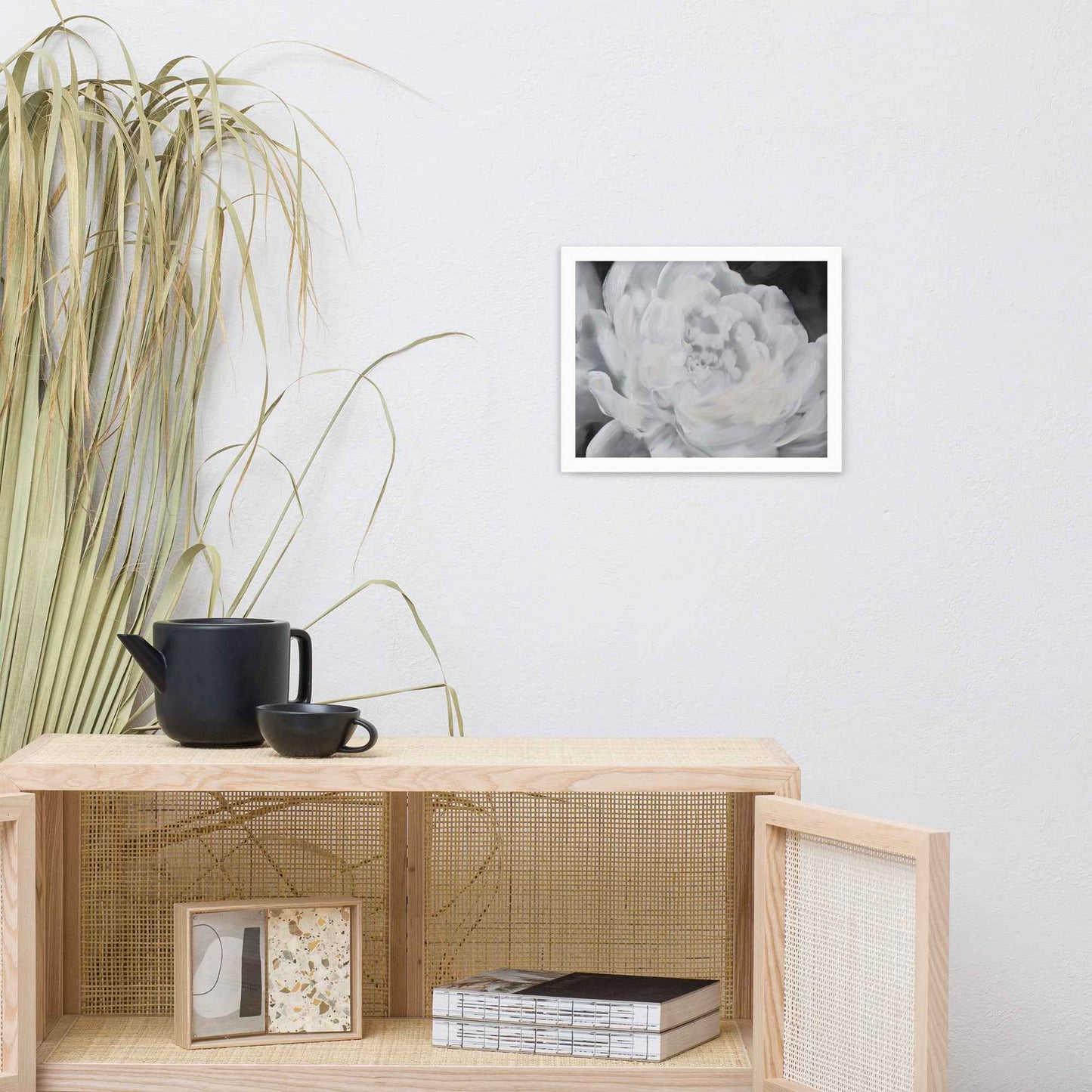 Shadowed Grace Digital Artwork Peony Oil Painting Framed Wall Art Print