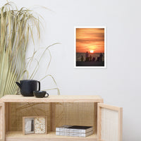 Summer Spectators Coastal Sunset Landscape Photo Framed Wall Art Print