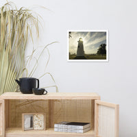 Turkey Point Lighthouse with Sun Flare Horizontal Framed Photo Paper Wall Art Prints