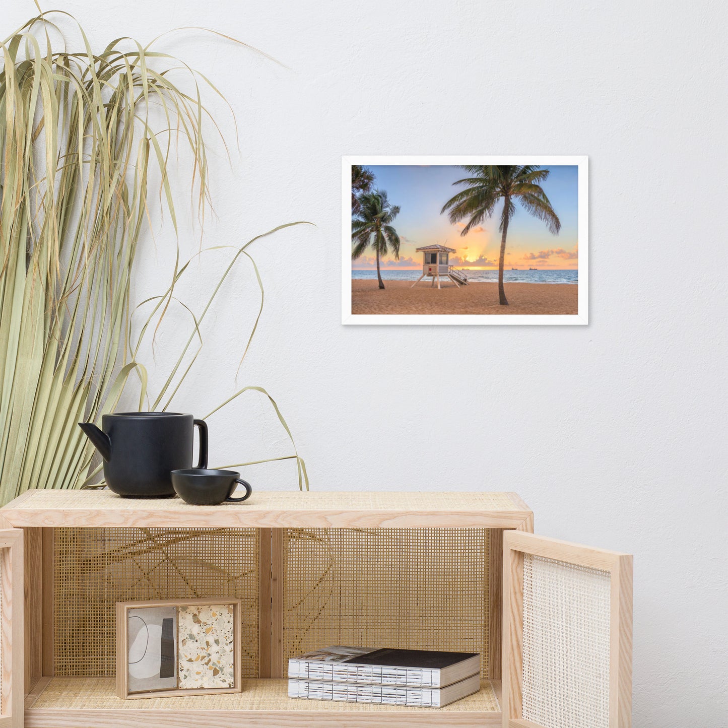 Sunrise Sentinel Coastal Beach Landscape Photograph Framed Wall Art Print