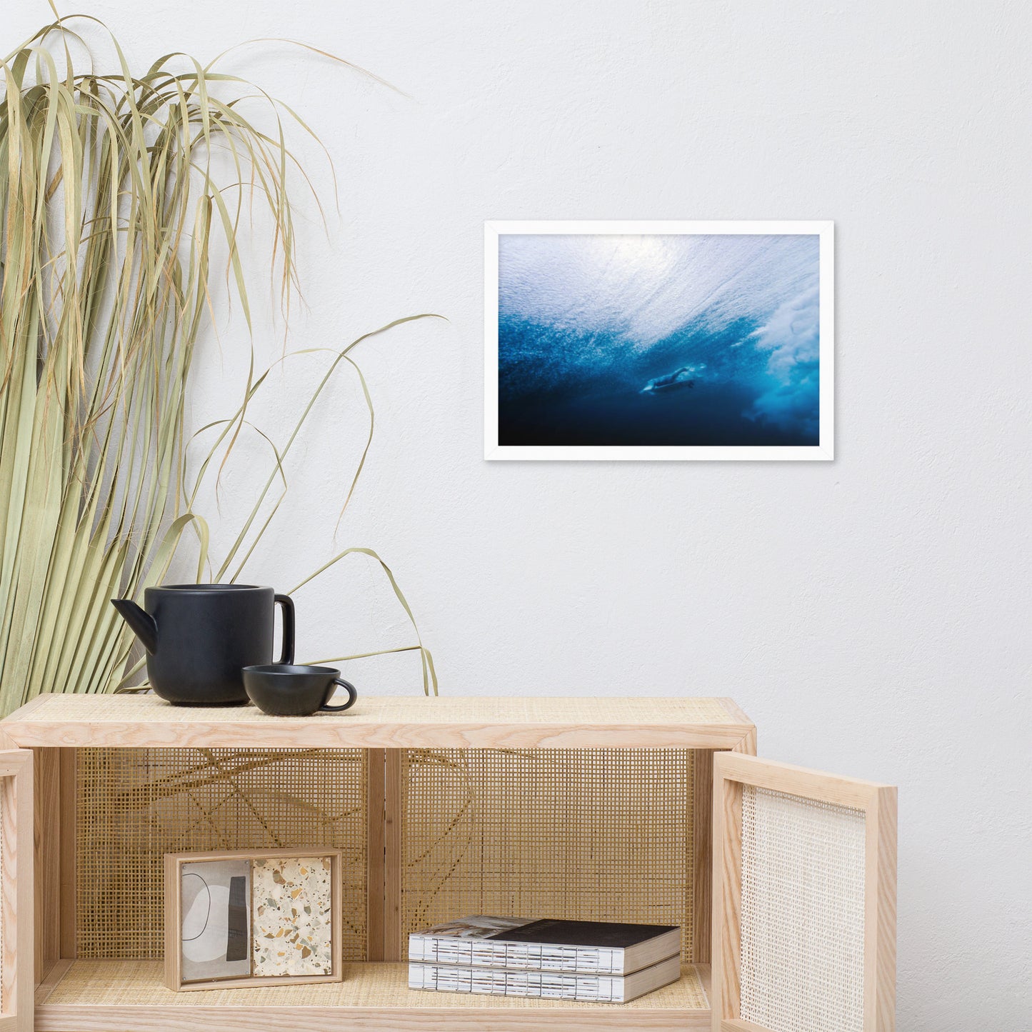 Caught in the Curl Coastal Lifestyle Abstract Nature Photograph Framed Wall Art Print