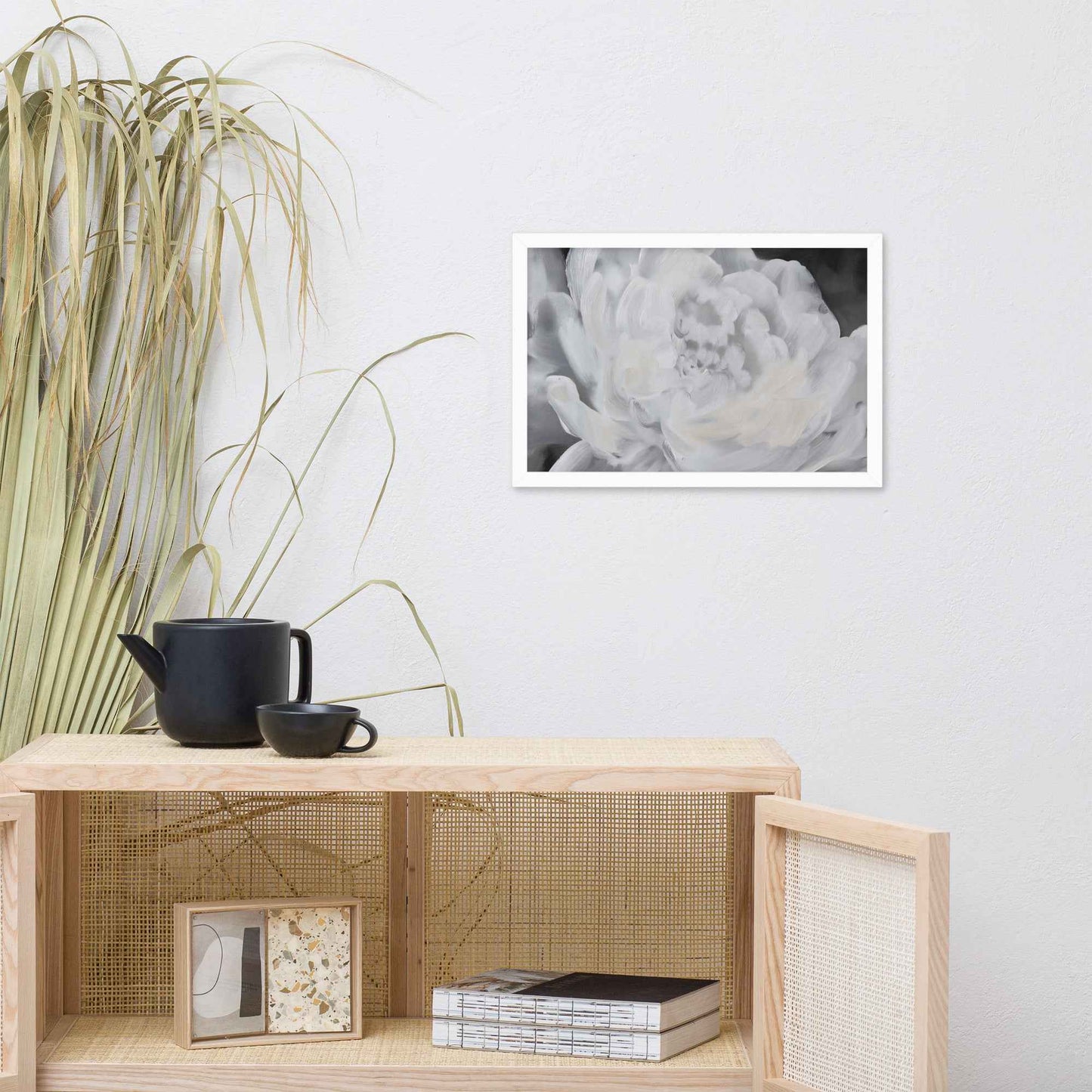 Shadowed Grace Digital Artwork Peony Oil Painting Framed Wall Art Print