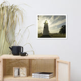 Turkey Point Lighthouse with Sun Flare Horizontal Framed Photo Paper Wall Art Prints