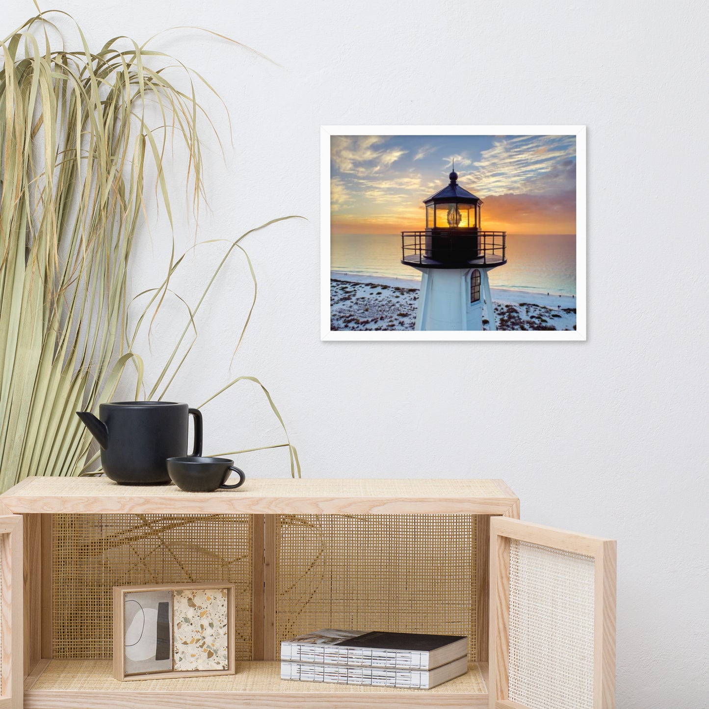 St Mark Lighthouse at Sunset Coastal Architectural Photograph Framed Wall Art Print