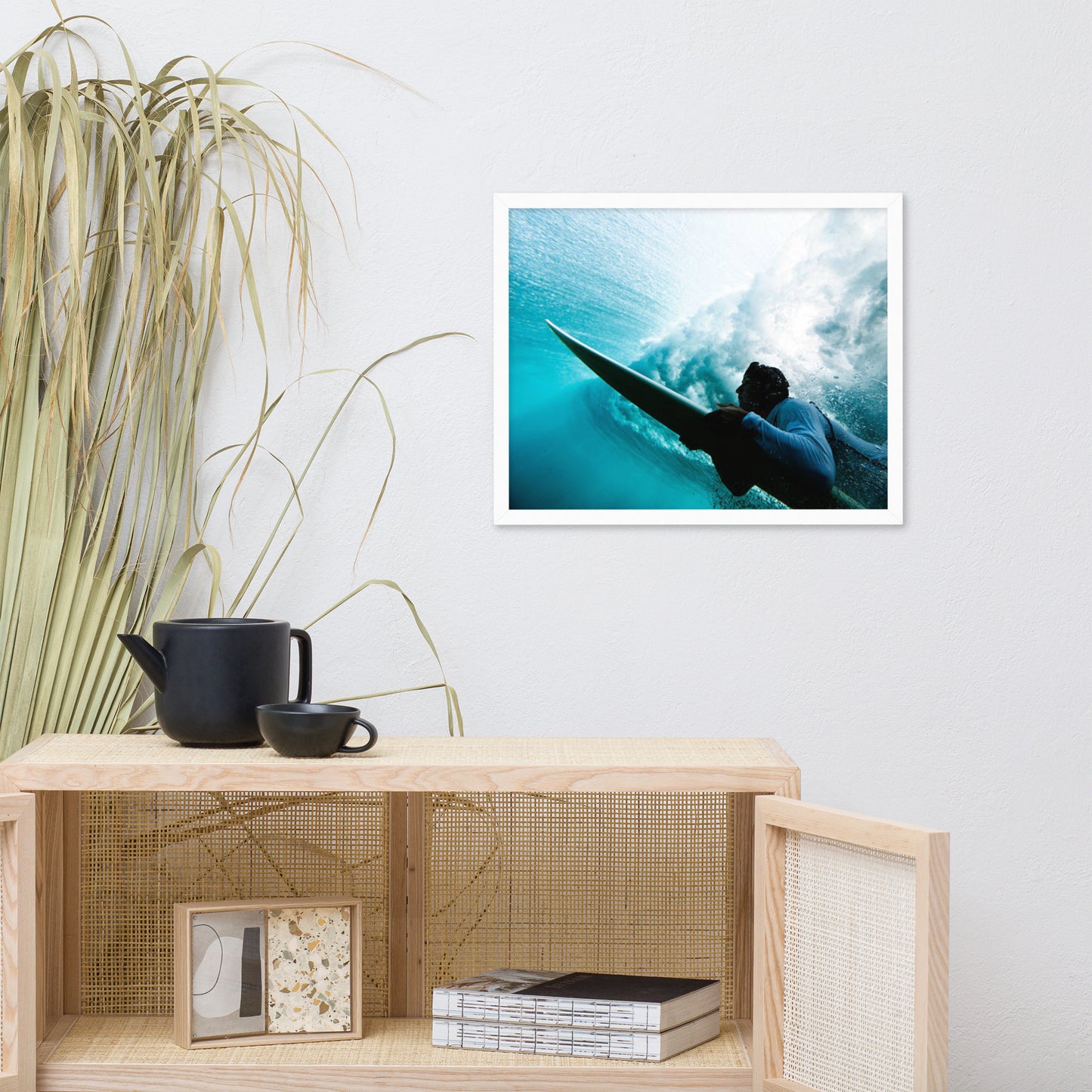 Beneath the Break 2 Coastal Lifestyle Abstract Nature Photograph Framed Wall Art Print