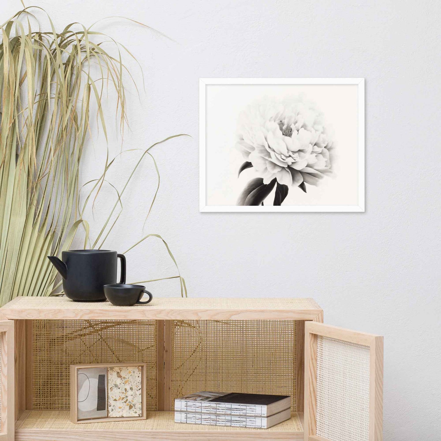 Pure Petals Floral Digital Artwork Abstract Peony Print Framed Wall Art