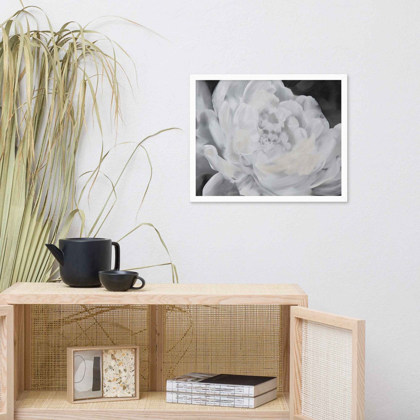 Shadowed Grace Digital Artwork Peony Oil Painting Framed Wall Art Print