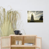 Turkey Point Lighthouse with Sun Flare Horizontal Framed Photo Paper Wall Art Prints