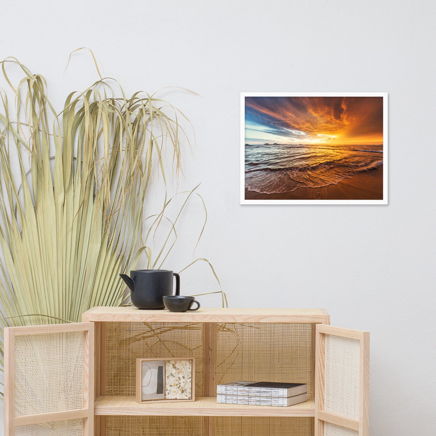 Tranquil Seascape Beach / Coastal Landscape Photograph Framed Wall Art Print