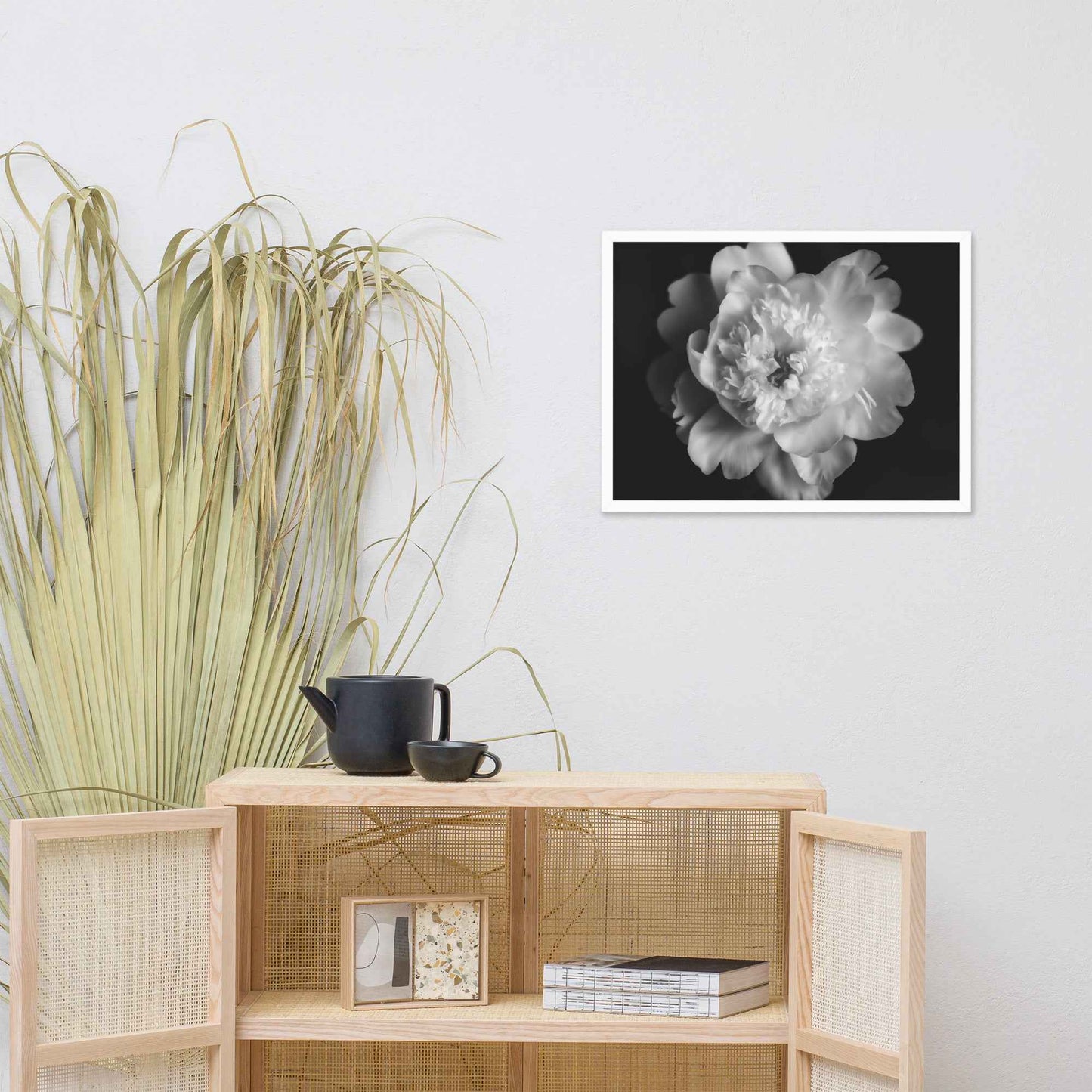 Lingering Fragrance Floral Photorealistic Digital Artwork Peonies Print Framed Wall Art