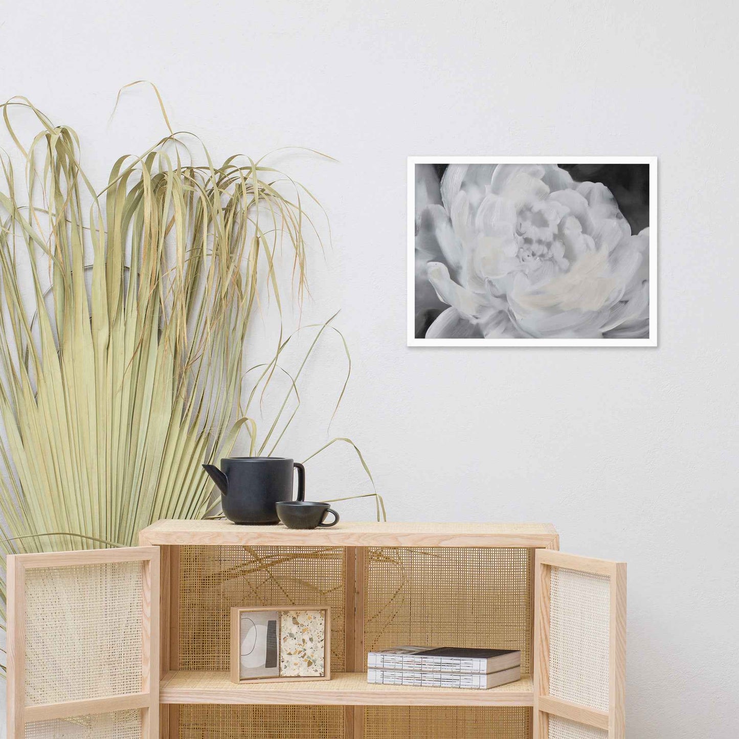 Shadowed Grace Digital Artwork Peony Oil Painting Framed Wall Art Print