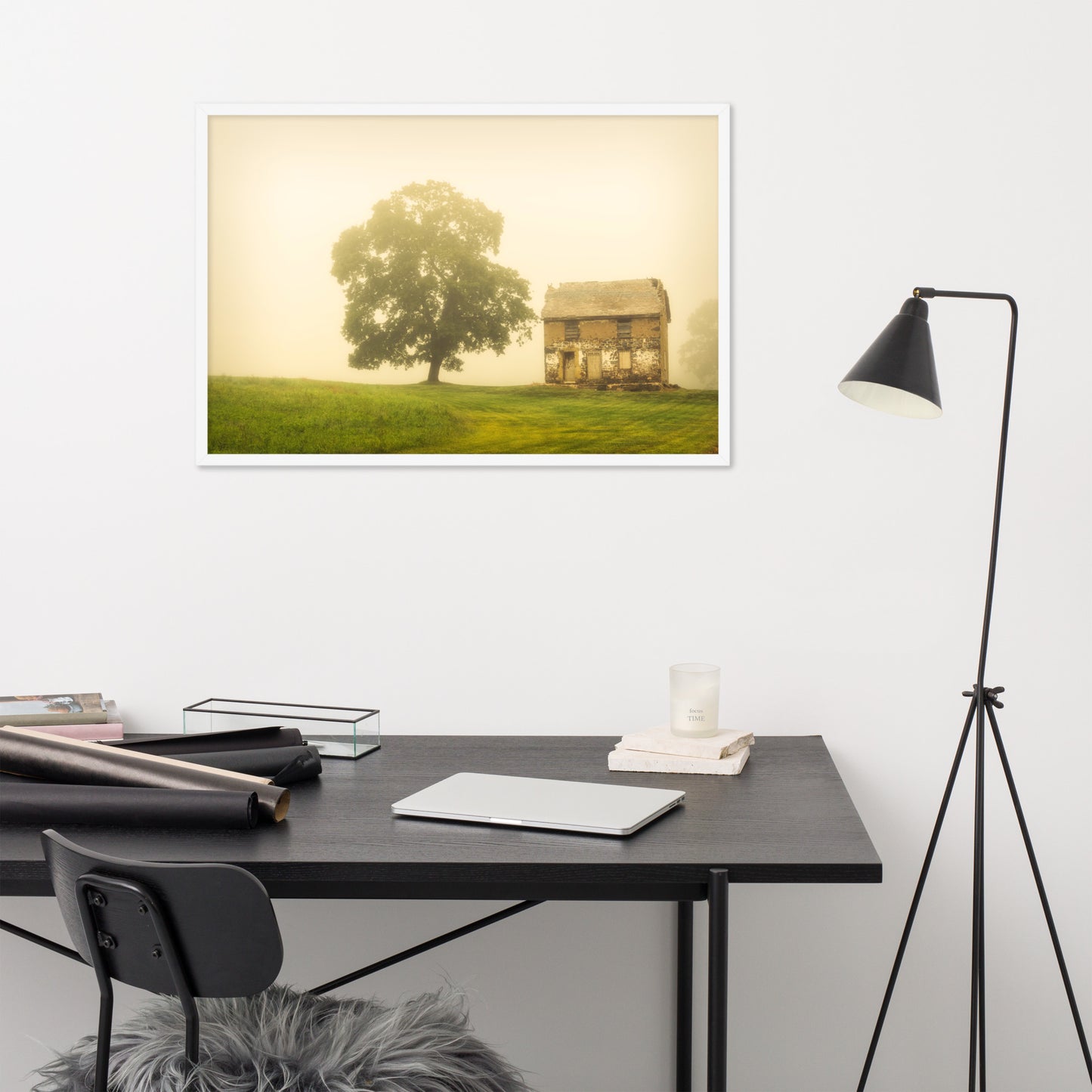 Office Room Art: Abandoned House - Rustic / Rural / Country Style Landscape / Nature Framed Photo Paper Wall Art Prints - Artwork - Wall Decor