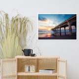 Tranquil Manhattan Beach Pier at Sunset Coastal Landscape Photo Framed Wall Art Prints