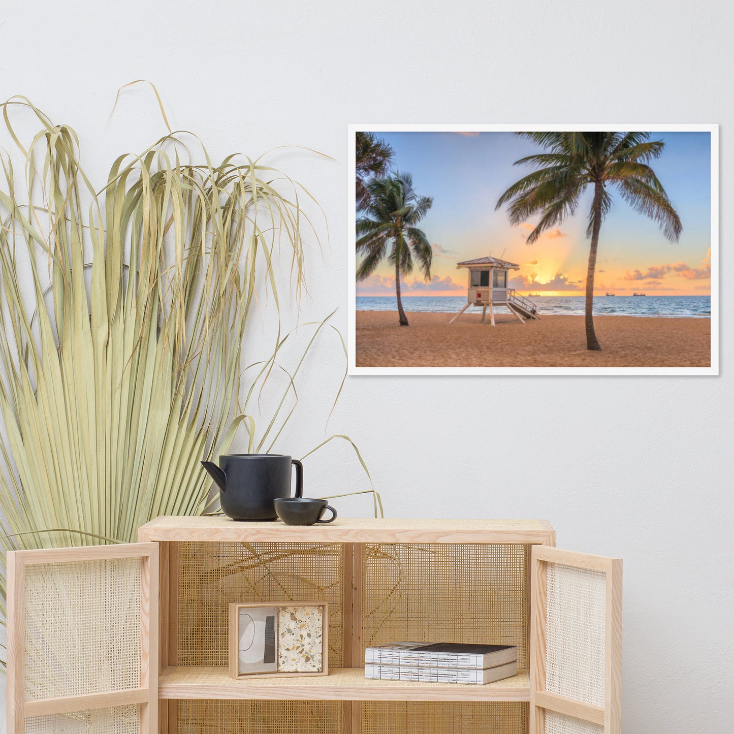 Sunrise Sentinel Coastal Beach Landscape Photograph Framed Wall Art Print