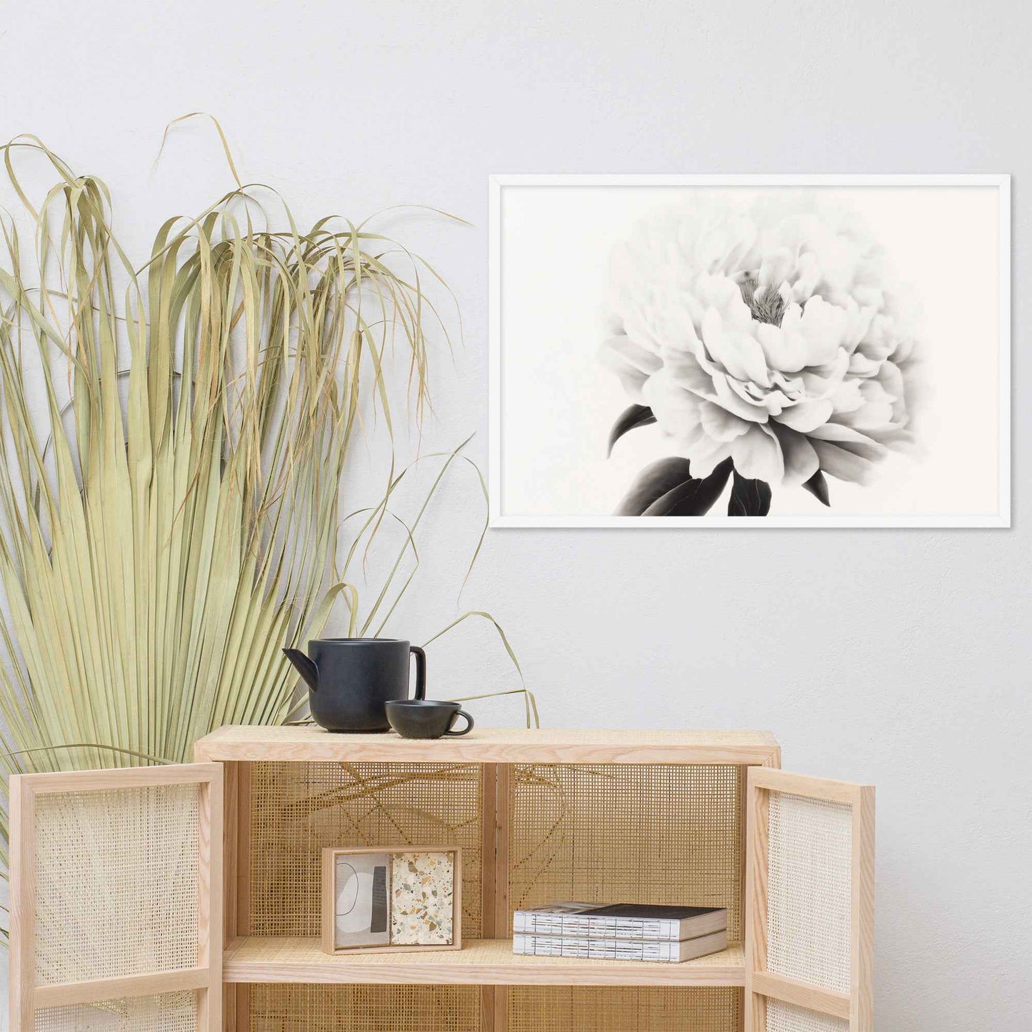 Pure Petals Floral Digital Artwork Abstract Peony Print Framed Wall Art