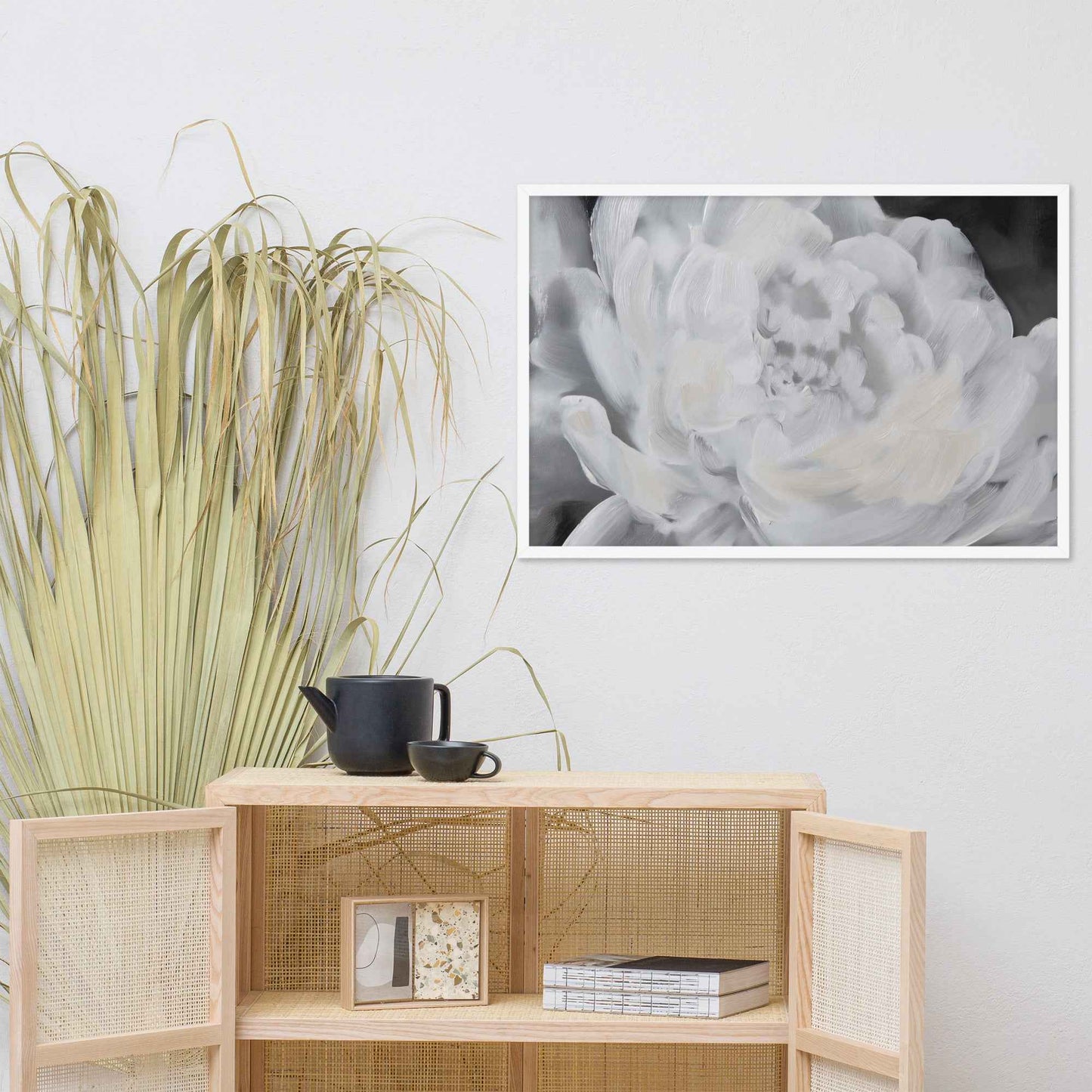 Shadowed Grace Digital Artwork Peony Oil Painting Framed Wall Art Print