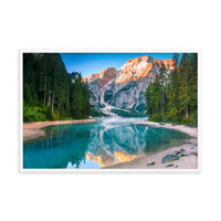 Misty Lake and Snowcap Mountain Reflections Framed Photo Paper Wall Art Prints