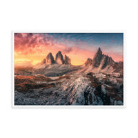 Mountain Colorful Cloudy Sunset 2 Framed Wall Art Print