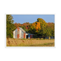 Patriotic Barn in Field Rural Landscape Framed Photo Paper Wall Art Prints