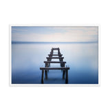 Soft Blue Lake and Abandoned Pier Framed Wall Art Prints