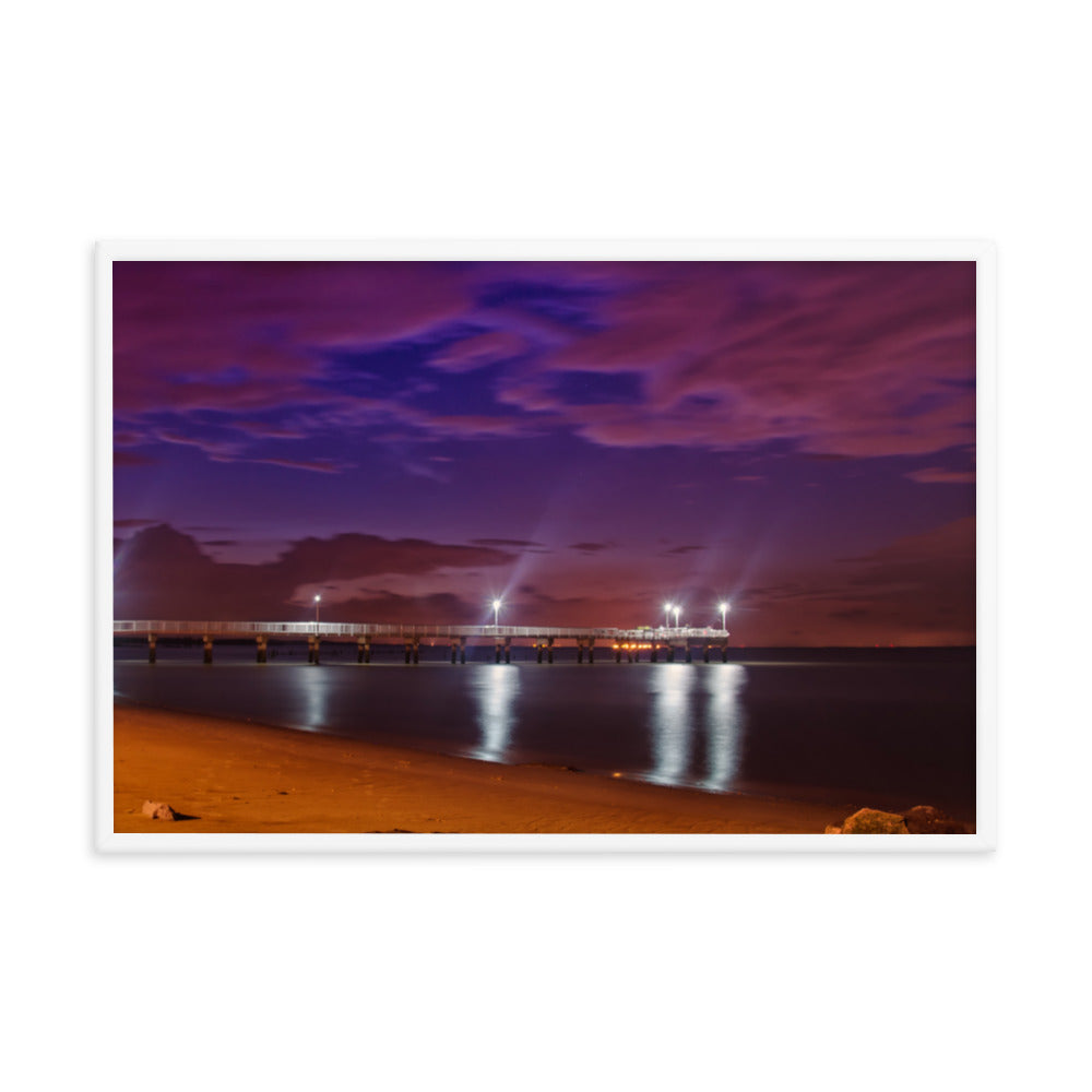 The Pier At Woodland Beach Urban Landscape Photo Framed Wall Art Print