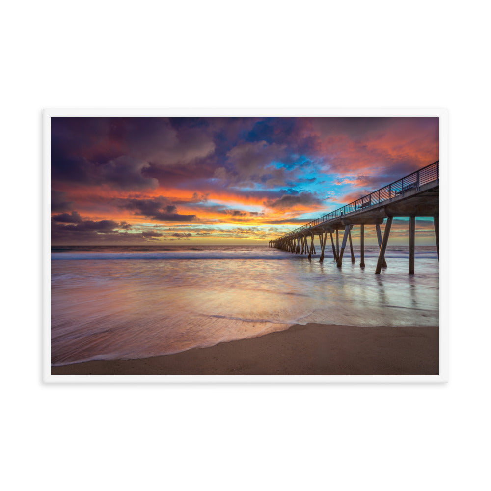 Dreamy Pier at Sunset Framed Wall Art Print