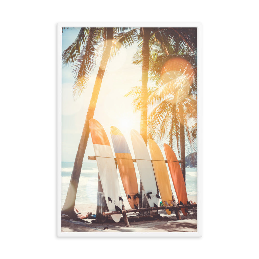 Surfer's Tropical Dreamscape Lifestyle Photograph Framed Wall Art Print
