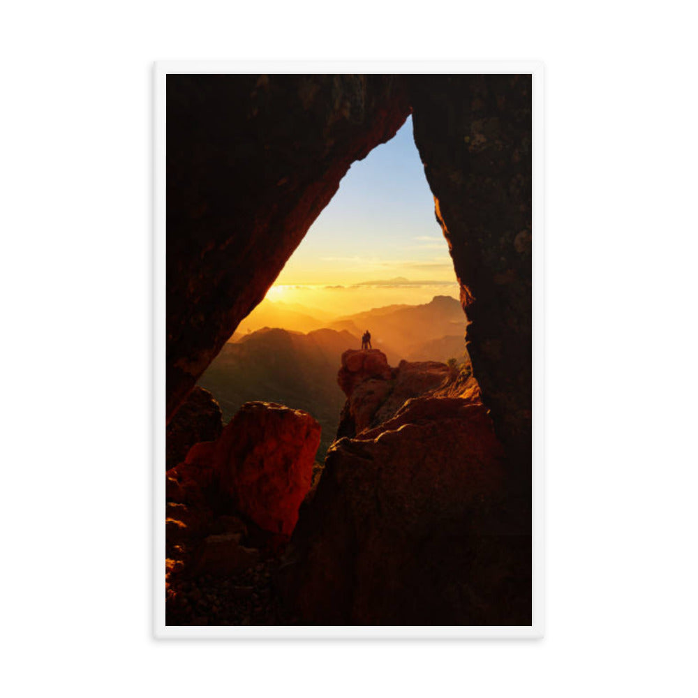 Sunset Mountain Arch Landscape Photograph Framed Wall Art Print