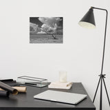 Wanderlust High Contrast Black and White Coastal Landscape Photo Paper Poster