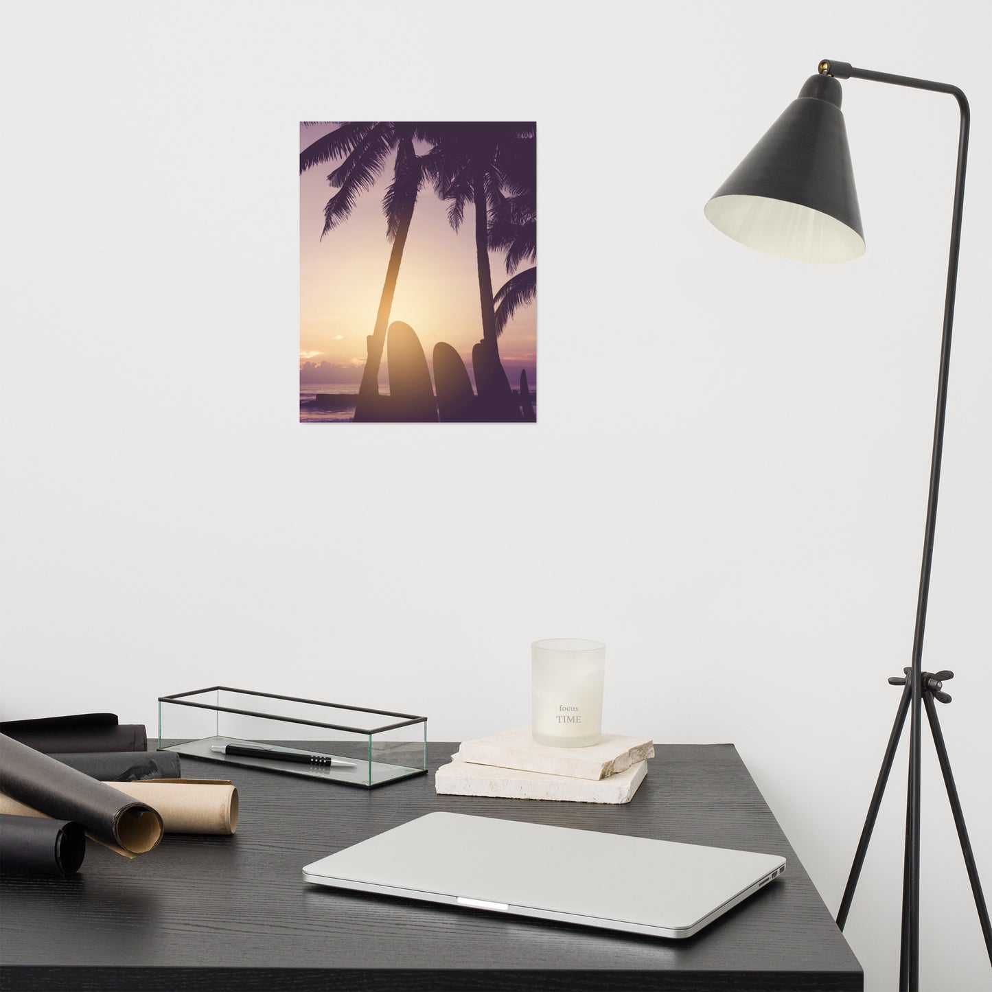 Surfer's Sunset Tropical Coastal Scene Lifestyle Photograph Loose Wall Art Print