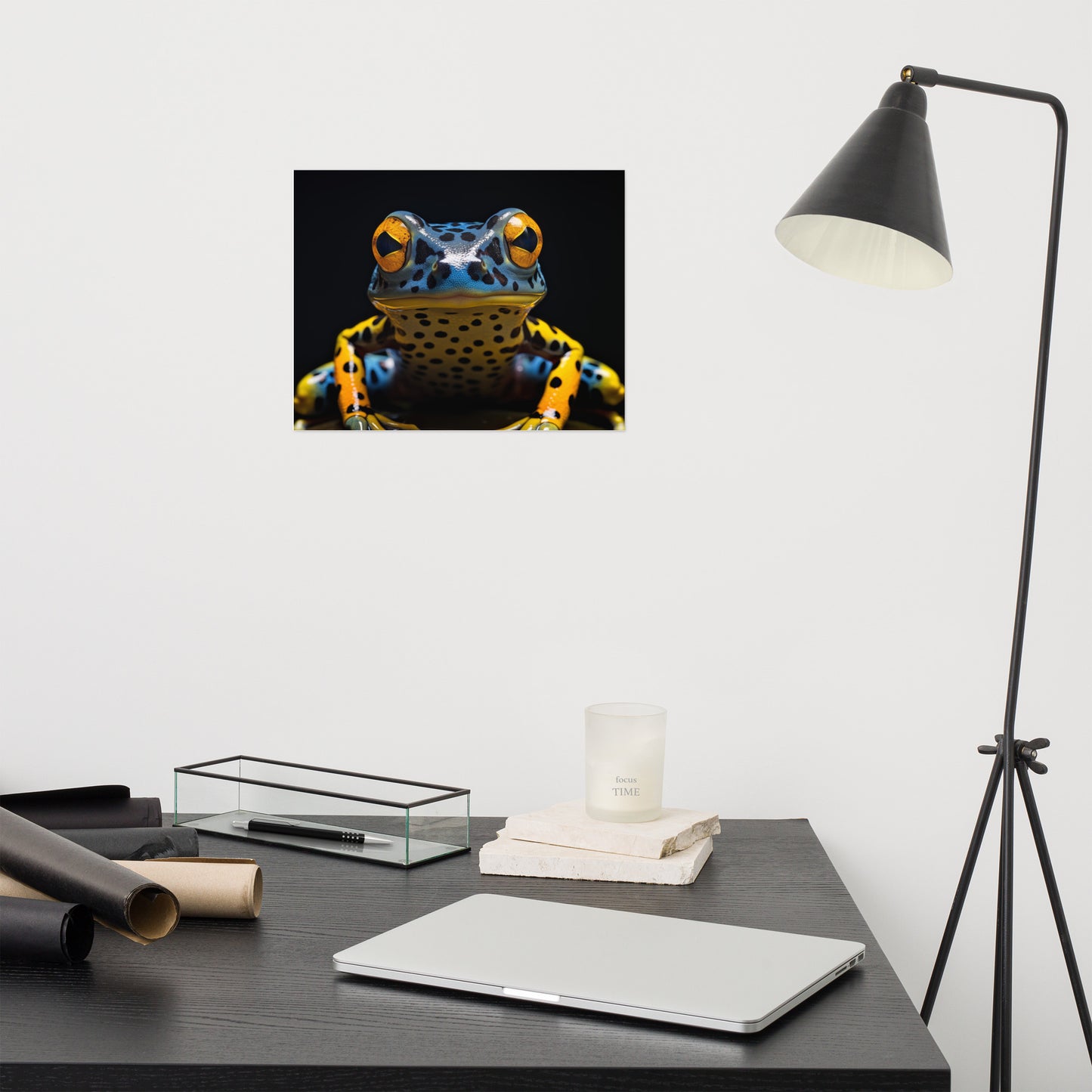 Frog Art: A Glimpse of the Exotic Poison Dart Frog Close-up Photorealism - Digital Artwork Loose Art Print