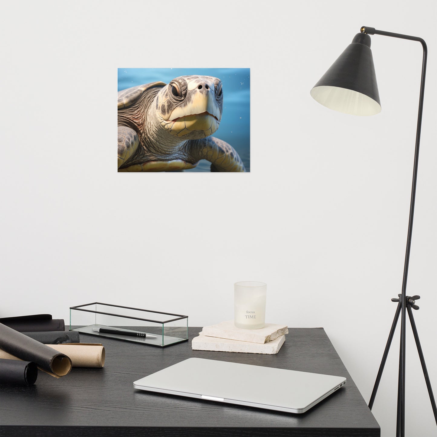 Sea Turtle Art: Ancient Eyes Olive Ridley Close-up Photorealism Painting - Digital Artwork Loose Print