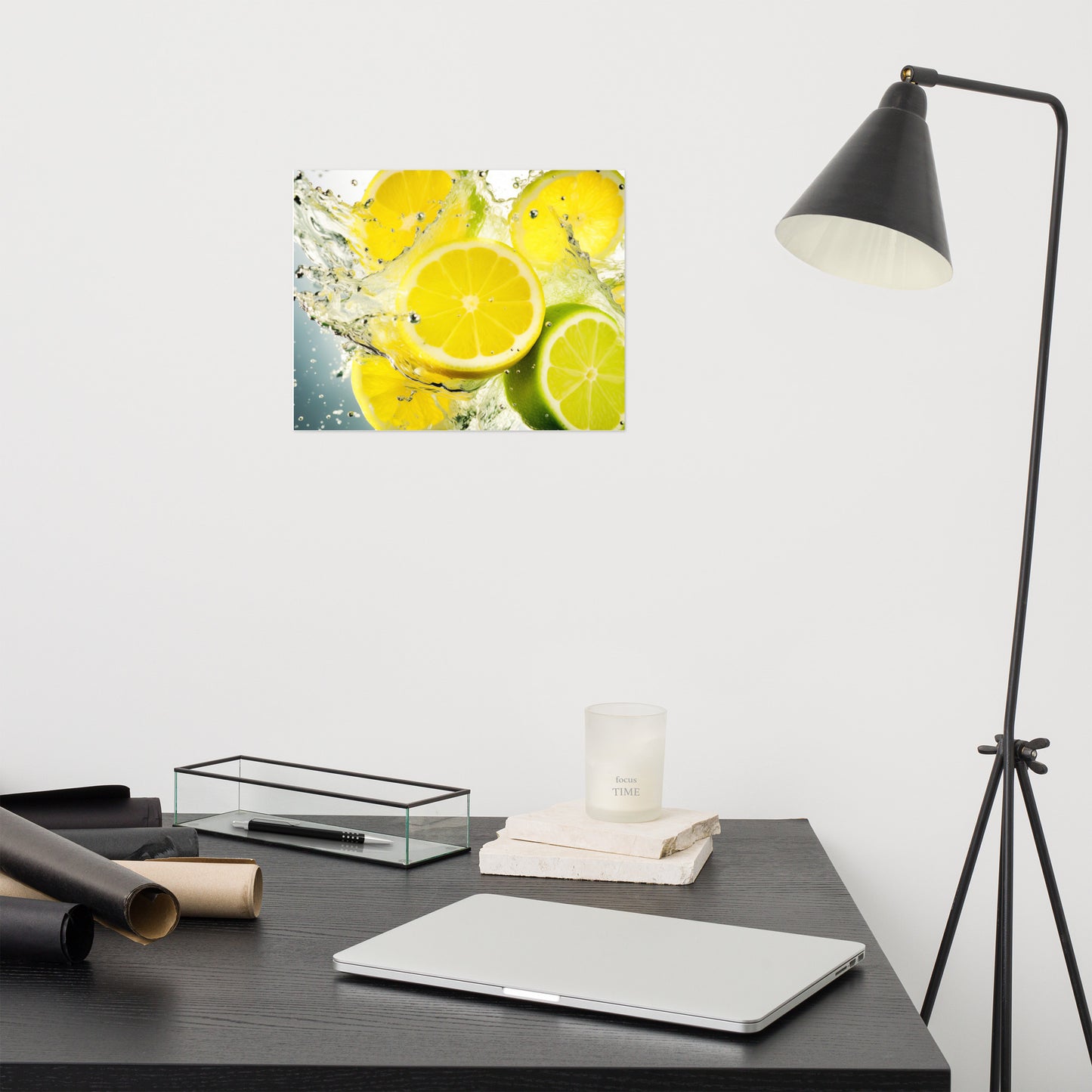 Lemon Art: Citrus Symphony Photorealism - Digital Artwork Loose Art Print