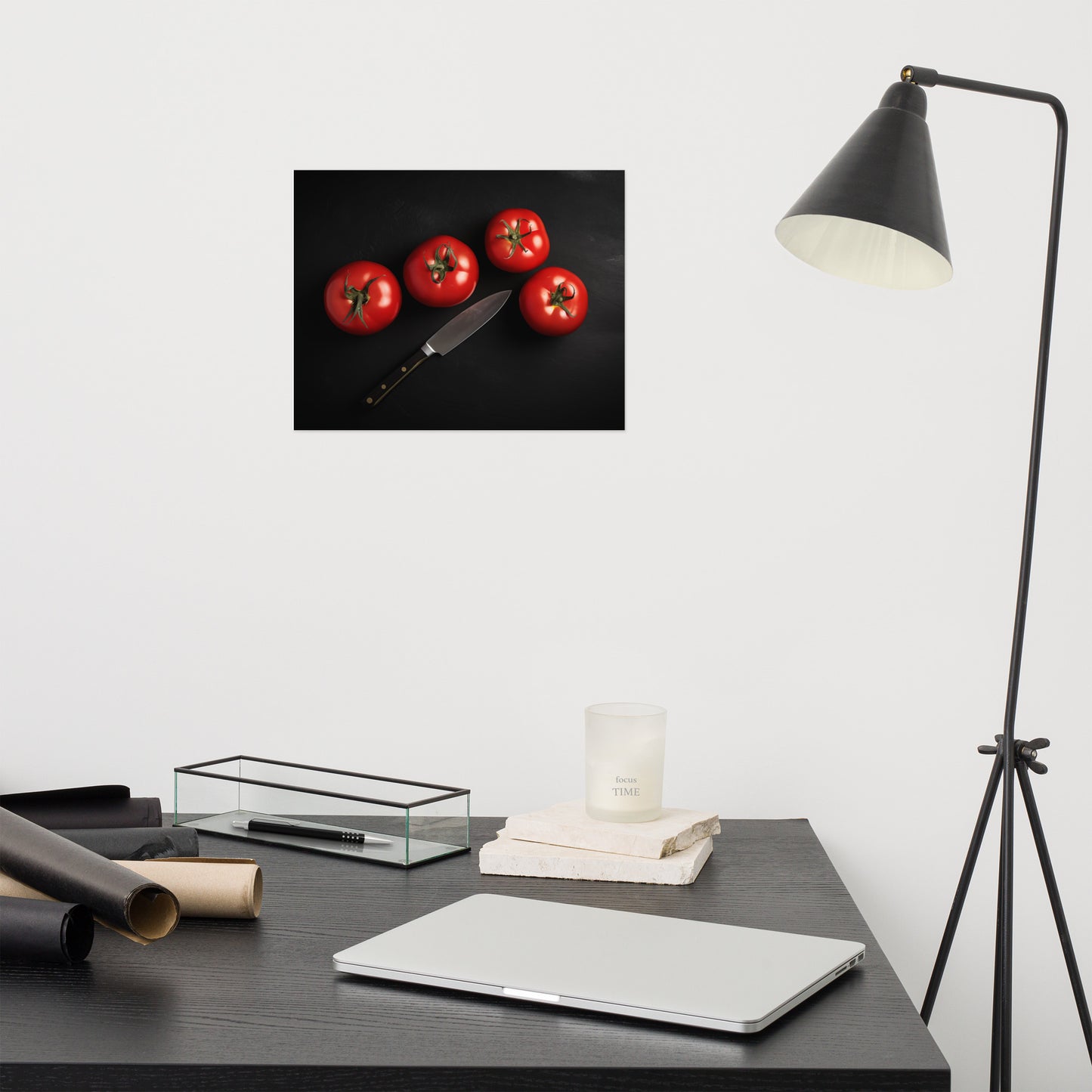 Home Kitchen Wall Decor: Crimson Quartet Tomatoes Photorealism - Digital Artwork Loose Art Print